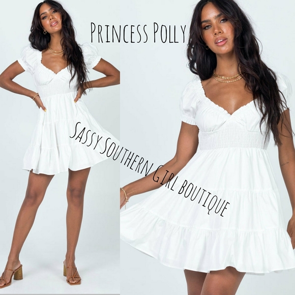 🆕⭐ Princess Polly white cotton mini dress - Picture 2 of 12